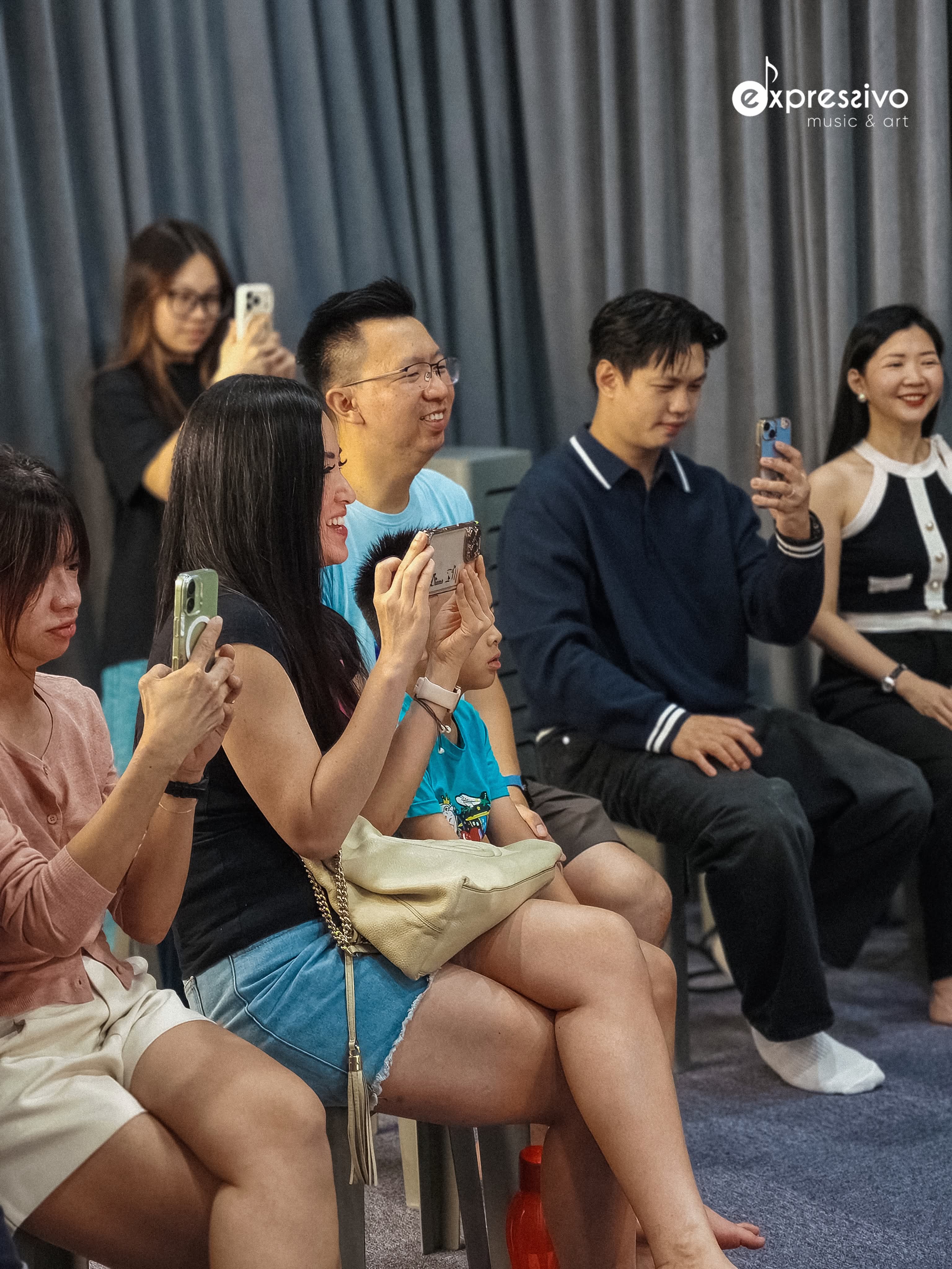 Families watching the young musicians’ workshop performance